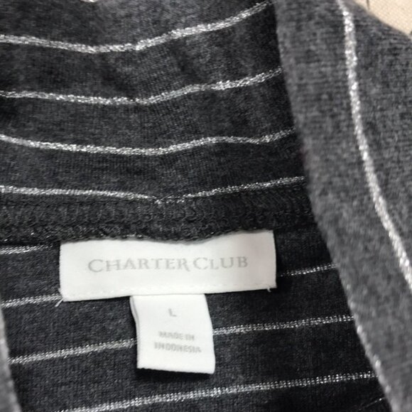 Charter Club Cotton Striped Mock-Neck T-Shirt - Picture 7 of 8